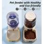 Pet Feeder and Water Food Dispenser Automatic for Dogs Cats, Gravity Refill, Easily Clean, Self Feeding for Small Large Pets Puppy Kitten Rabbit Bunny