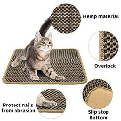 MARUNDA Cat Scratcher Mat, Natural Sisal Cat Scratch Mats, Horizontal Cat Floor Scratching Pad Rug, Protect Carpets and Sofas.