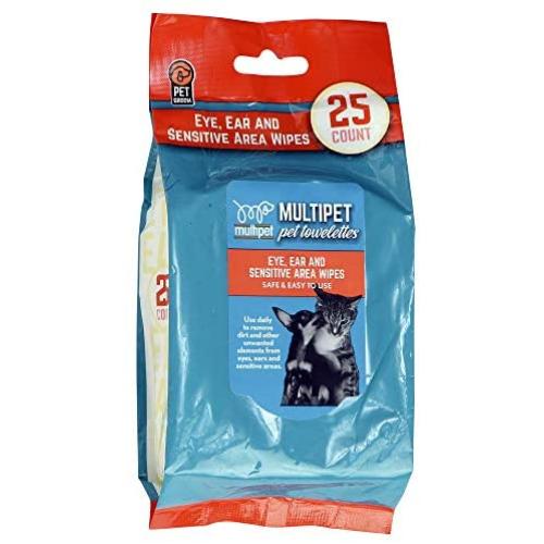 Multipet 68500 25 Count Groom Genie Sensitive Clean Pet Wipes Travel Size