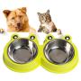 WANTKA Cat Bowl Dog Bowl Pet Stainless Steel Cat Food Water Bowl Non-Slip Rubber Base for Small Dogs Cats Animals