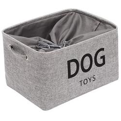 Morezi Canvas Dog Toy Box Puppy Toy Basket Bin with Handles and Drawstring Closure - Perfect for Organizing Pet Toys, Blankets, Leashes, Towel, Coats, Diaper, Pet Pee Mat