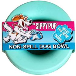 Sippy Pup No Spill Dog Bowl for Cats too (Seafoam Green)