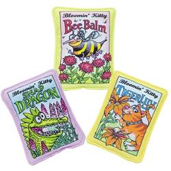 FUZZU Bloomin’ Kitty Seed Packets Cat Toys with U.S. Grown Certified Organic Catnip Collection - Set of 3: Bee Balm, Snap Dragon, and Tiger Lily