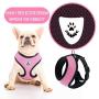 Dog Harness with Retractable Leash Set - Reflective Soft Padded Mesh Walking Vest No Pull Pink Puppy Harness and Adjustable 16.10ft Leash for Small Medium Dogs Puppies Cats Pets