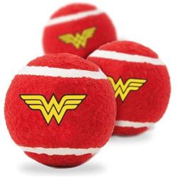 Buckle-Down Dog Toy Tennis Balls Wonder Woman Logo Red