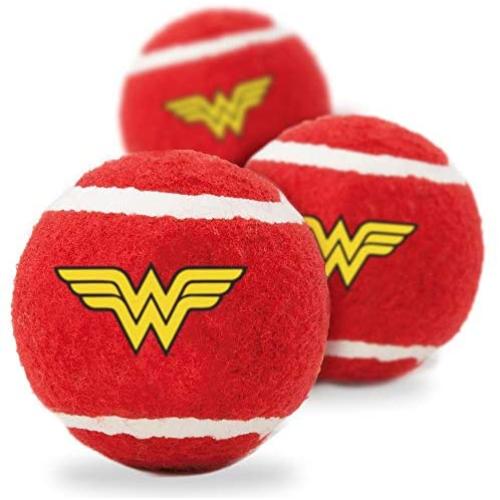 Buckle-Down Dog Toy Tennis Balls Wonder Woman Logo Red
