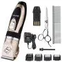 DAISEN Dog Grooming Kit, Low Noise Rechargeable Dogs Shaver Clippers Electric Quiet Dog Hair Trimmer for Dogs and Cats with Comb Guides Scissors Nail Kits