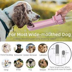 Dog Water Bottle for Walks Foldable Puppy Bottles 420ml/14oz Portable Leak Proof Pet Water Dispenser Lightweight Dog Travel Water Bottle Bowl Food Grade for Outdoor Walking Hiking Activities