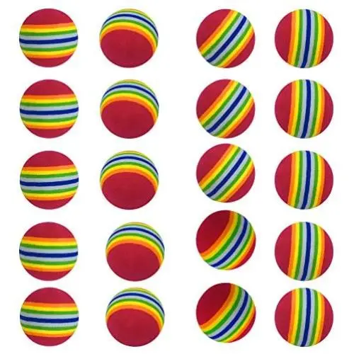 50 Pack Coloured Foam Cat Toys Balls Soft EVA Foam Rainbow Balls Interactive Cats Small Dogs Toys (1.5'')
