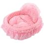 WYSBAOSHU Cute Princess Pet Bed Bow-TIE Lace Cat Dog Bed (S, Pink)