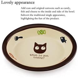 Cute Pet Bowl Oval Ceramic Cat Bowl Cat Feeding Bowls for Persian Cat and Exotic Shorthair Cat