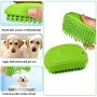 Auxsoul Dog Bath Brush, Soft Rubber Pet Massage Grooming Brushes with Fur Catching Screen, Anti-Skid Dog Cat Pet Mouse Grooming Shower Bath Brush Massage Comb, Green