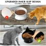 Cat Bowl,Raised Cat Food Bowls Anti Vomiting,Tilted Elevated Cat Bowl,Ceramic Pet Food Bowl for Flat-Faced Cats,Small Dogs,Protect Pets Spine,Dishwasher Safe,Black and White, 2pcs