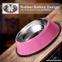 KASBAH Stainless Steel Dog Bowls Food and Water Bowl Non-Toxic 2 Pack Pet Bowls with Rubber Base for Small/Medium/Large Dogs,Cats
