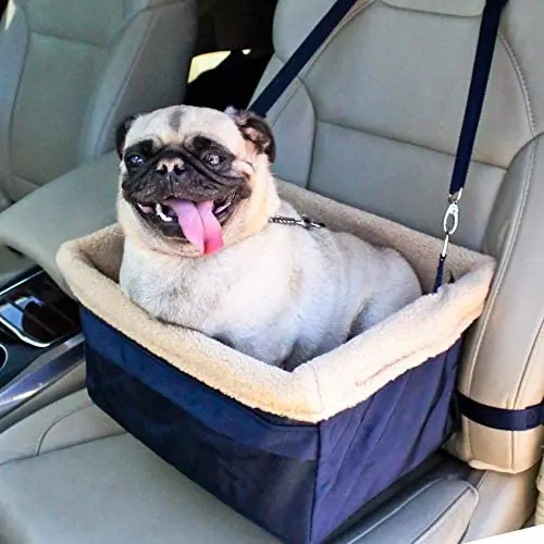 Devoted Doggy Deluxe Dog Booster Car Seat - Premium Quality Metal Frame Construction - Clip-on Safety Leash - Zipper Storage Pocket - Perfect for Small and Medium Pets Up to 15 Lbs Devoted Doggy Deluxe Dog Booster Car Seat - Premium Quality Metal Frame Construction - Clip-on Safety Leash - Zipper Storage Pocket - Perfect for Small and Medium Pets Up to 15 Lbs