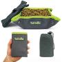 Collapsible Canvas Dog Bowl, Portable for Easy Travel, Foldable and Pocket Size for Running, Walking, Hiking, and Camping, Waterproof Lining Holds Food and Water and Includes Reflective Trim