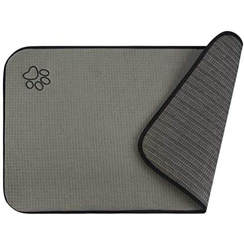 SINLAND Microfiber Pet Bowl Mat Dish Drying Mat with Anti-Skid Backing