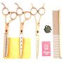 LILYS PET Professional PET Dog Grooming Scissors Cutting&Curved&Thinning Shears,Round Hole Design, Shark Teeth Thinning Scissor
