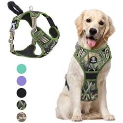 VavoPaw Dog Vest Harness, No Pull Design Pet Soft Padded Reflective Leash Chest Harness with Adjustable Strap for Various Sizes Dogs, Easy to Control