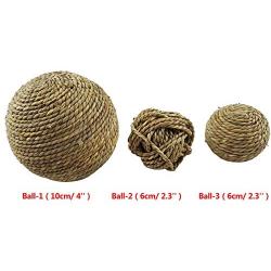 ocijf179 Rabbit Parrot Safe Chew Toy Straw Vine Rattan Ball Bite Resistant Pet Supplies 1#