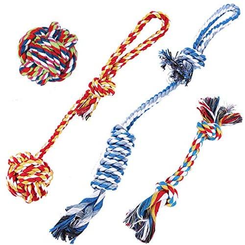 Bepets 4 Pack Dog Rope Toys for Small Dogs to Medium Dogs, Pet Toy Rope Dog Pull Toy Dog Tug Rope Dog Chew Toys for Puppies, Puppy Rope Toys Teething, Tug of War Dog Toy for Small Dog