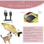 rosyclo 3 Pack Flopping Electric Moving Fish Cat Toy,Realistic Plush Simulation Wiggle Fish Catnip Indoor Floppy Pillow Toys,Funny Interactive Pets Chew Bite Kicker Supplies for Cats Kitty Exercise