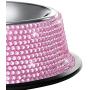 SAVORI Bling Dog Bowls Pink, 640ML Handmade Bling Rhinestones Stainless Steel Pet Bowls Double Food Water Feeder for Puppy Cats Dogs - Set of 2