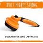 Mighty Paw Dog Grooming Brush | Durable Self-Cleaning Pet Brush. 100% Stainless Steel Soft Bent Bristles. Great for Removing Hair, Mats, & Tangles. Soft Ergonomic Handle for Extra Comfort