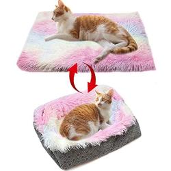 Cat Beds for Indoor Cats Warm Cat Bed,Cat and Dog Calming Indoor Cushion Bed with Non-Slip Bottom for Improved Sleep,Machine Washable Warm Cave Soft Sofa 2-in-1 Pet Beds for Puppy and Kitties