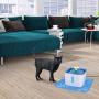 Cat Water Fountain with LED Water Level Window, 84oz/2.5L Automatic Pet Fountain, Ultra Silent Healthy and Hygienic, 3 Modes Drinking Fountain, with 1 Carbon Filter and 1 Large Silicone Mat