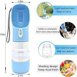 MJuAn Dog Water Bottle for Walking，Dog Travel Water Bottle，portable dog water bottle，Multifunctional and Portable Dog Travel Water Dispenser with Food Container，Dog water bottle for pet outdoor hiking