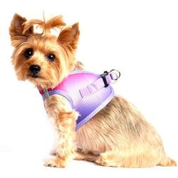 DOGGIE DESIGN American River Step in Mesh Choke Free Reflective Strips Dog Harness Ombre Collection - Raspberry Sundae