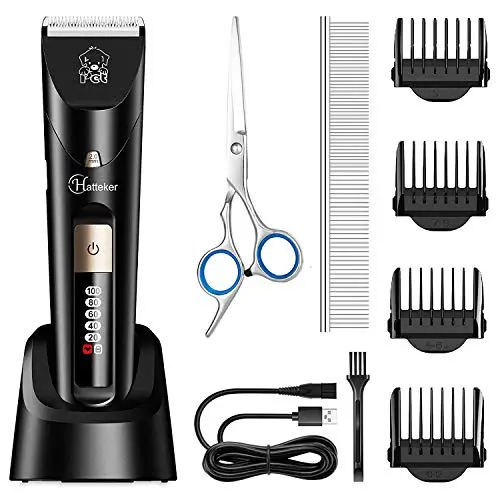 Hatteker Dog Clippers Professional Pet Grooming Kit Low Noise Cordless Waterproof Cat Hair Trimmer with Comb Guides Scissors Hatteker Dog Clippers Professional Pet Grooming Kit Low Noise Cordless Waterproof Cat Hair Trimmer with Comb Guides Scissors