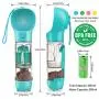 N/U Dog Water Bottle -10oz Leak Proof Portable Pet Water Bottle with Poop Shovel and Waste Bag and Dogs Food Space for Pets Outdoor Walking, Hiking, Travel
