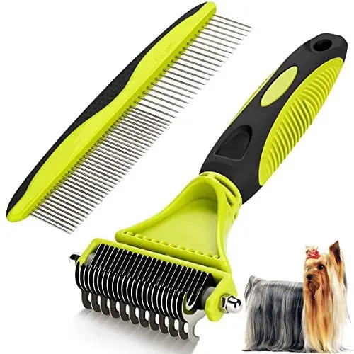 Weiba Dog Grooming Comb Kit,Flea Combs,Pet Supplies Dematting Stainless Steel Double Sided Blade Fur Cleaner Cat Gilling Brush Undercoat Rake Comb Weiba Dog Grooming Comb Kit,Flea Combs,Pet Supplies Dematting Stainless Steel Double Sided Blade Fur Cleaner Cat Gilling Brush Undercoat Rake Comb