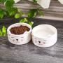 Kurrajong Farmhouse Set of 2 Ceramic cat Bowls - 4.5'' Wide x 2'' high - one for Water and one for Food - Cute cat Bowls and so Unique