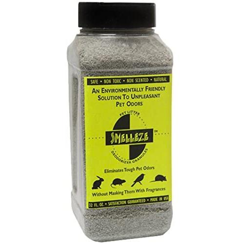 SMELLEZE Natural Pet Litter Odor Eliminator Deodorizer: 2 lb. Granules Removes Urine & Poop Stench