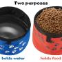 2 Pieces Collapsible Dog Bowls Portable Travel Pet Bowl with 2 Pieces Dog Waste Bag Holder Dispenser for Pets Dogs Cats