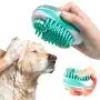 SyoLin 2 in 1 Pet Brush Bath Massage Brush,Shampoo Dispenser for Pet Grooming,Deshedding Soft Silicone Bristles Perfect for Washing,Massaging Hair,Remove Loose Fur (white)