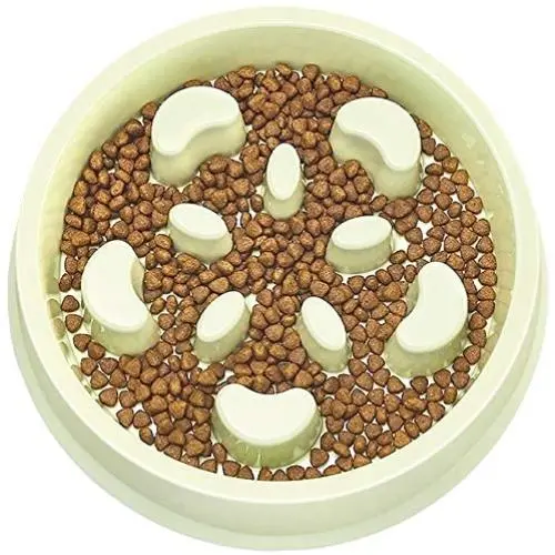 UPSKY Slow Feeder Dog Bowl No Choking Slow Feeder Bloat Stop Dog Food Water Bowl with Funny Pattern