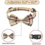HKLY Dog Harness with Leash and Bow Tie Collar Set - Plaid Puppy Harness, Escape Proof Adjustable No Pull Dog Vest for Outdoor Walking, Fit for Small Medium Dogs