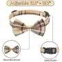 HKLY Dog Harness with Leash and Bow Tie Collar Set - Plaid Puppy Harness, Escape Proof Adjustable No Pull Dog Vest for Outdoor Walking, Fit for Small Medium Dogs