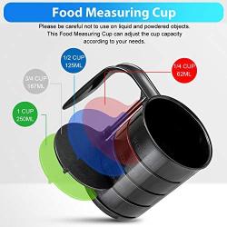 Pet Food Scoop, Dog Food Cups, Plastic Food Scoop with Measuring Lines, (Includes 1 C, 3/4 C, 1/2 C, 1/4 C), Pet Food Measuring Cups for Dog, Cat or Bird Food, Injection Molded and Dishwasher Safe