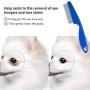 BENSEAO Flea Comb for Cats Dog Comb Lice Comb Metal Teeth Durable Tear Stain Dog Combs Remove Float Hair Combing Tangled Hair Dandruff Pet Comb Grooming Set 3 Pieces Add Storage Pouch (Blue)