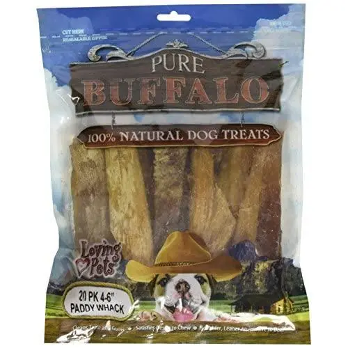 Loving Pets Pure Buffalo 6-Inch Backstrap Tendon Dog Treat, 20-Pack Loving Pets Pure Buffalo 6-Inch Backstrap Tendon Dog Treat, 20-Pack