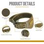 OneTigris Tactical Dog Harness and Collar Set, No Pulling Adjustable Pet Harness Reflective K9 Training Vest Military Service Dog Harness Easy Control for Medium Large Dogs(Coyote Brown,M)