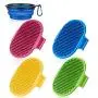 DOYOO 4 Pack Dog Brush, Pet Cat Dog Bowl cat/dog brush，Soothing Massage Rubber brush ， for Long Short Haired Dogs and Cats, band Collapsible Travel Pet Cat Dog Bowl