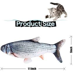 Interactive Fish Kicker cat Toy, Electronic 3D Printed Fish, Realistic Plush Simulation Electric Wagging Fish Cat Toy Catnip Kicker Toys, Funny Pets Pillow Chew Bite Kick Supplies for Cat