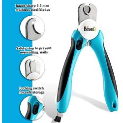 Dog Nail Clippers and Trimmer By Boshel - With Safety Guard to Avoid Over-cutting Nails & Free Nail File - Razor Sharp Blades - Sturdy Non Slip Handles - For Safe, Professional At Home Grooming