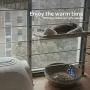 ISENVO Cat Hammock Cat Window Perch for Large Cat Safety Bed Space Saving Resting Cats Suction Cups Hammock for Indoor Holds Up to 30lbs，360° Sun Bathing